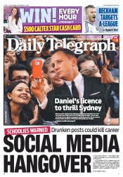 Daily Telegraph (Australia) Newspaper Front Page for 17 November 2012