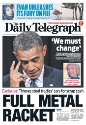 Daily Telegraph (Australia) Newspaper Front Page for 18 December 2012