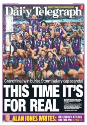 Daily Telegraph (Australia) Newspaper Front Page for 1 October 2012