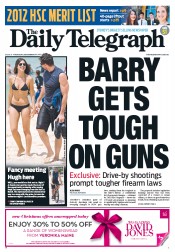 Daily Telegraph (Australia) Newspaper Front Page for 20 December 2012