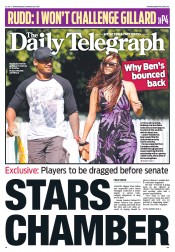 Daily Telegraph (Australia) Newspaper Front Page for 20 March 2013