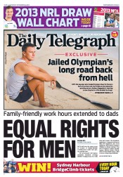 Daily Telegraph (Australia) Newspaper Front Page for 24 November 2012