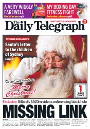 Daily Telegraph (Australia) Newspaper Front Page for 24 December 2012
