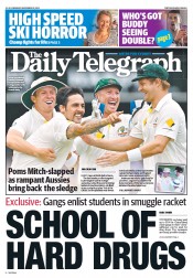 Daily Telegraph (Australia) Newspaper Front Page for 25 November 2013