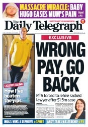 Daily Telegraph (Australia) Newspaper Front Page for 26 July 2012