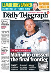 Daily Telegraph (Australia) Newspaper Front Page for 27 August 2012