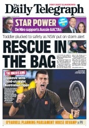 Daily Telegraph (Australia) Newspaper Front Page for 28 January 2013