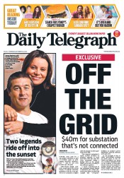 Daily Telegraph (Australia) Newspaper Front Page for 29 October 2012