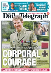 Daily Telegraph (Australia) Newspaper Front Page for 2 November 2012