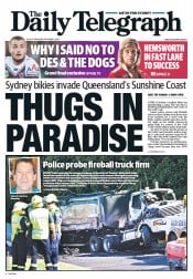 Daily Telegraph (Australia) Newspaper Front Page for 3 October 2013