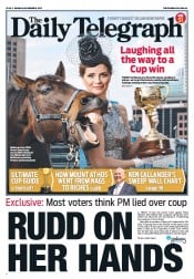 Daily Telegraph (Australia) Newspaper Front Page for 5 November 2012