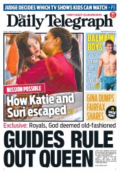 Daily Telegraph (Australia) Newspaper Front Page for 6 July 2012