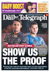Daily Telegraph (Australia) Newspaper Front Page for 9 February 2013
