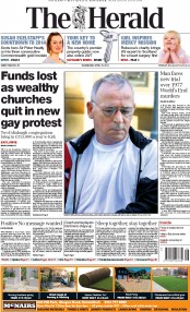 The Herald Newspaper Front Page (UK) for 16 April 2014