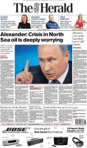 The Herald Newspaper Front Page (UK) for 19 December 2014