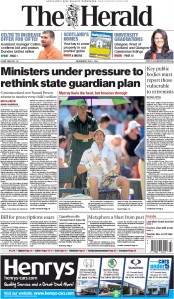 The Herald Newspaper Front Page (UK) for 1 July 2015