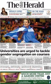 The Herald Newspaper Front Page (UK) for 1 August 2014