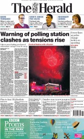 The Herald Newspaper Front Page (UK) for 1 September 2014