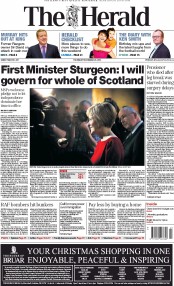 The Herald Newspaper Front Page (UK) for 20 November 2014