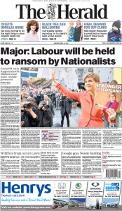 The Herald Newspaper Front Page (UK) for 21 April 2015