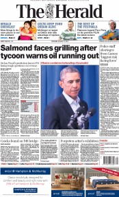 The Herald Newspaper Front Page (UK) for 21 August 2014
