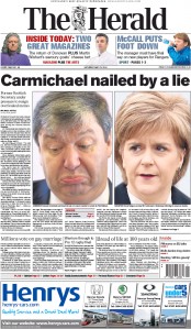 The Herald Newspaper Front Page (UK) for 23 May 2015