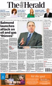 The Herald Newspaper Front Page (UK) for 25 February 2014
