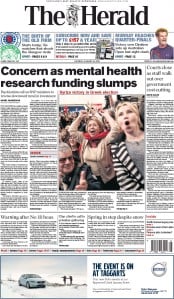 The Herald Newspaper Front Page (UK) for 26 January 2015