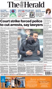 The Herald Newspaper Front Page (UK) for 27 January 2015
