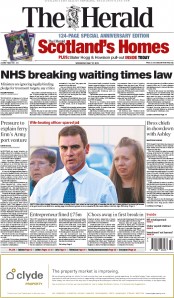 The Herald Newspaper Front Page (UK) for 27 May 2015
