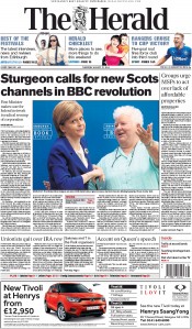 The Herald Newspaper Front Page (UK) for 27 August 2015