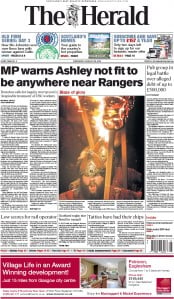 The Herald Newspaper Front Page (UK) for 28 January 2015