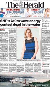 The Herald Newspaper Front Page (UK) for 28 February 2015
