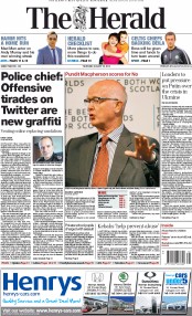 The Herald Newspaper Front Page (UK) for 28 August 2014