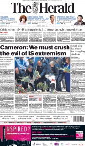 The Herald Newspaper Front Page (UK) for 30 June 2015