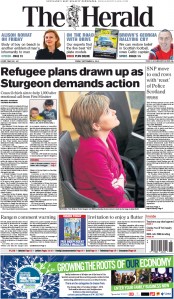 The Herald Newspaper Front Page (UK) for 4 September 2015