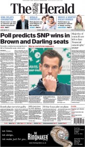 The Herald Newspaper Front Page (UK) for 5 March 2015