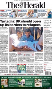 The Herald Newspaper Front Page (UK) for 5 September 2015