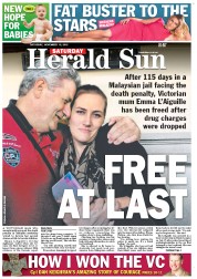 Herald Sun (Australia) Newspaper Front Page for 10 November 2012