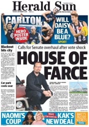 Herald Sun (Australia) Newspaper Front Page for 10 September 2013