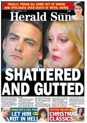 Herald Sun (Australia) Newspaper Front Page for 11 December 2012