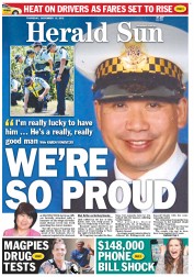 Herald Sun (Australia) Newspaper Front Page for 13 December 2012