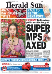 Herald Sun (Australia) Newspaper Front Page for 13 February 2013