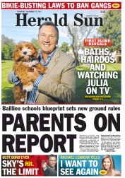 Herald Sun (Australia) Newspaper Front Page for 15 November 2012