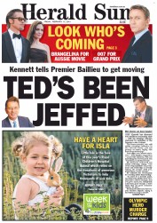 Herald Sun (Australia) Newspaper Front Page for 15 February 2013