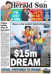 Herald Sun (Australia) Newspaper Front Page for 17 November 2012