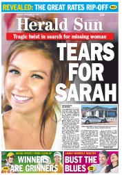 Herald Sun (Australia) Newspaper Front Page for 19 November 2012