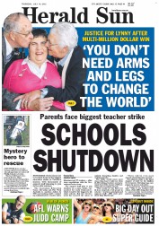 Herald Sun (Australia) Newspaper Front Page for 19 July 2012