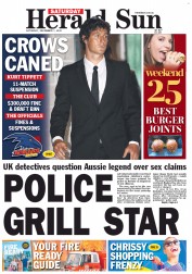 Herald Sun (Australia) Newspaper Front Page for 1 December 2012