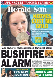 Herald Sun (Australia) Newspaper Front Page for 1 August 2012
